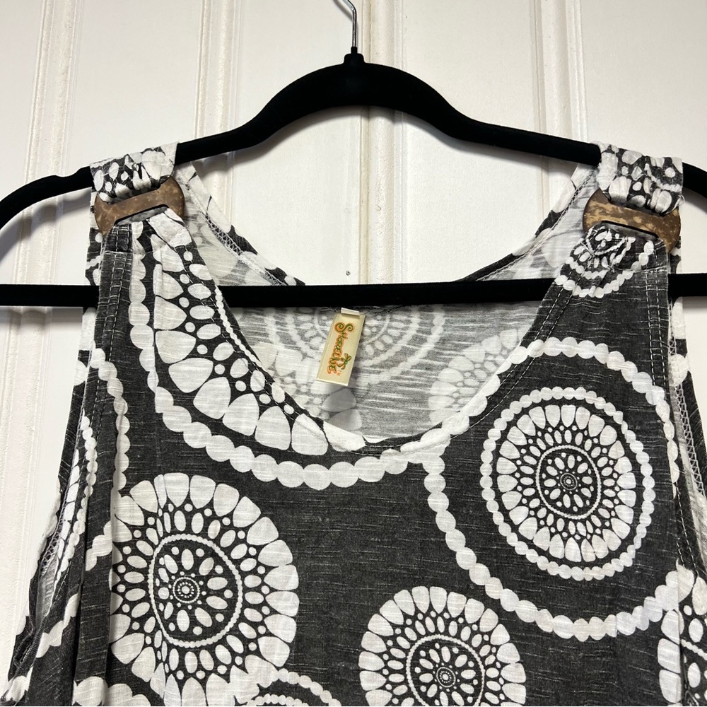 Shoreline Boho Tunic Tank Top Tassel Hem Beach Cover Up L XL - Picture 3 of 7